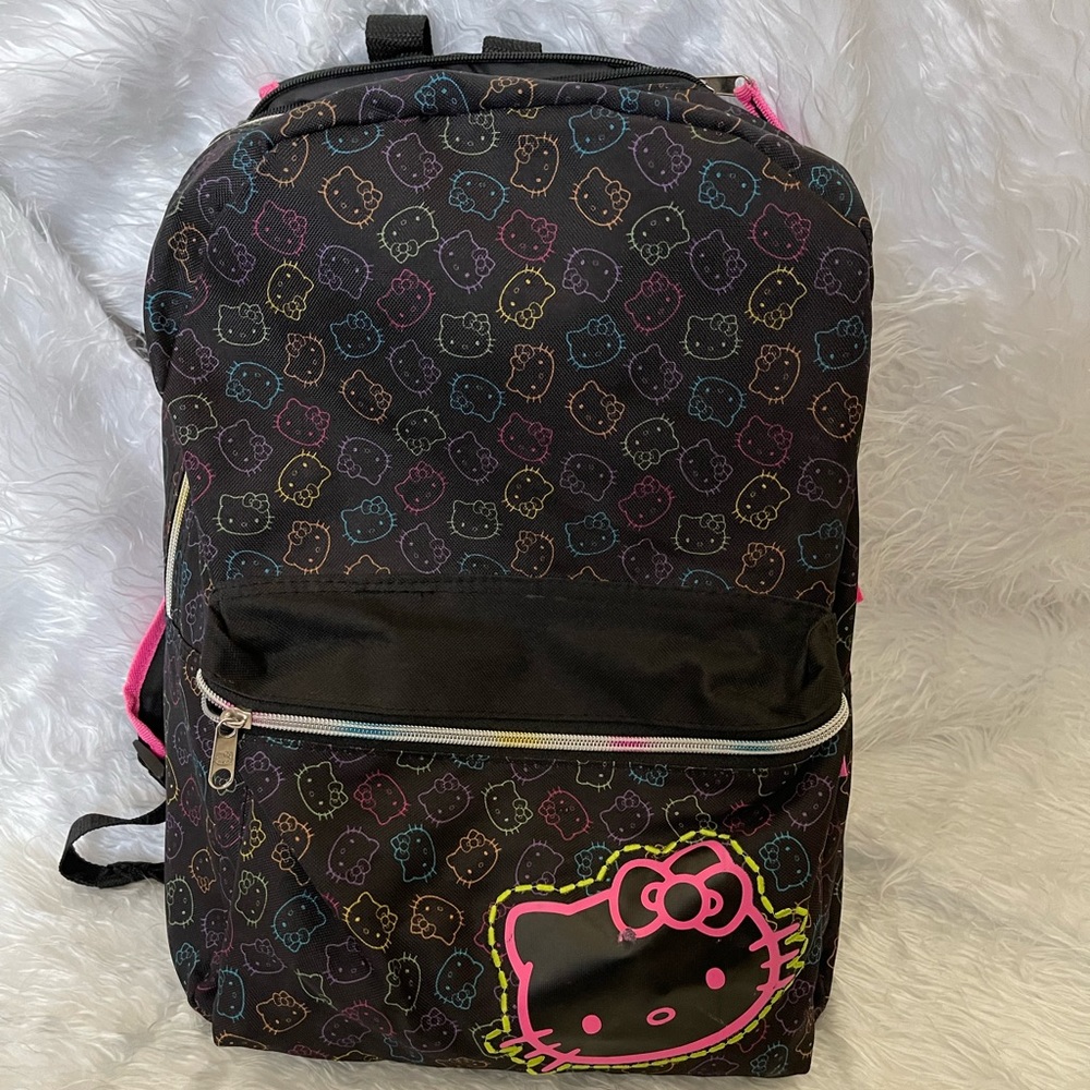 Hello kitty nylon black and neon backpack 🖤